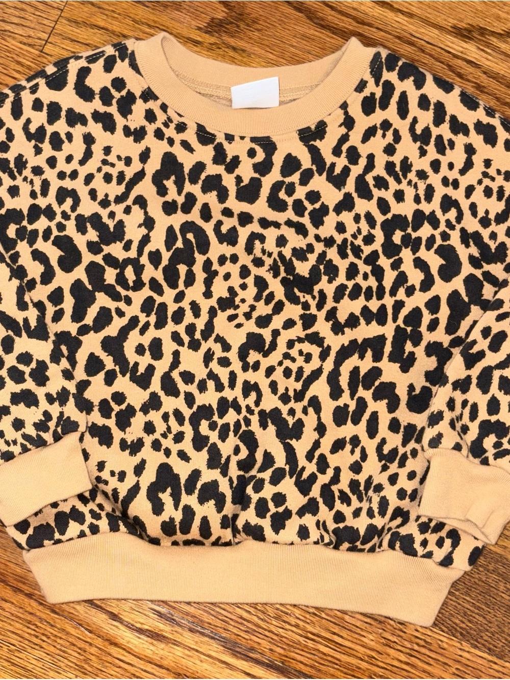 Gap Leopard Print Crewneck Sweatshirt - Tan/Black 2T